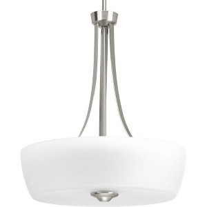 Progress Lighting Leap 3-Light Foyer Pendant, Brushed Nickel, Etched Glass Shades - 1 of 2