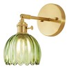 POWLIG 9.36-in 1-Light Green Gold Vintage Floral Glass Armed Wall Sconce with Tulip Glass Shade - 3 of 4