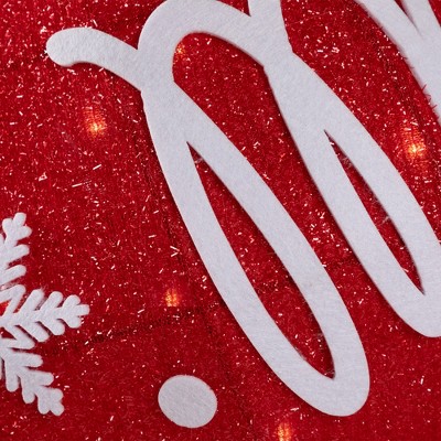 Red and White LED Lighted Stacked Ornament Balls Outdoor Decoration