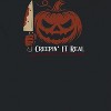 Rerun Island Men Creepin It Real Bloody Knife Pumpkin Short Sleeve Graphic Cotton T-Shirt - 2 of 4
