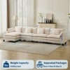 112"/146.5" L Modular Sectional Sofa, Corduroy Cloud Couch with Movable Ottoman & Throw Pillows, Modern L/U-Shaped Sofa - 2 of 4