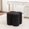 SEYNAR Modern Glam Teddy Velvet Flower Shape Storage Ottoman - 2 of 4