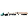 Peterbilt Super B Log Truck and Trailer Blue with Log Accessories 1/87 (HO) Scale Plastic Model Car by Promotex - 2 of 3