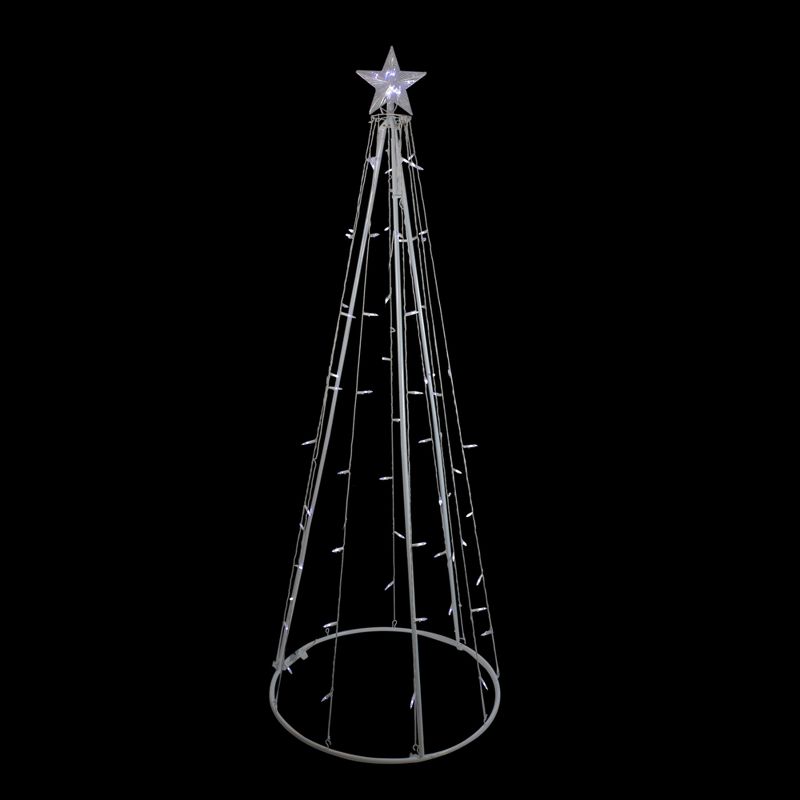 Northlight 6' White LED Lighted Cone Tree Outdoor Christmas Decor, 1 of 5
