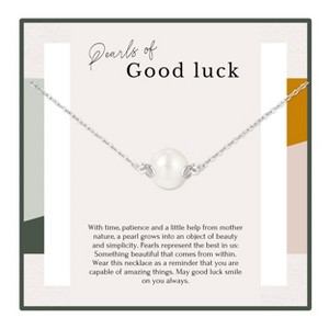 Good Luck Charm Necklace Gift with Card - Pearl of Good Luck - 1 of 1