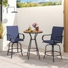 Tangkula Outdoor Swivel Bar Stool Set of 2 w/Breathable Fabric and Heavy Duty Metal Frame - image 2 of 4