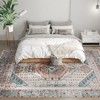 HOMCOM 8x10 Area Rug, Vintage Machine Washable Rug, Non-Slip Floor Carpet for Living Room, Bedroom, Dining Room, Home Office, Brown and Blue - 2 of 4
