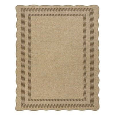 Lahome Diamond Double Frame Diagonal Faux Jute Rectangular Indoor Outdoor Area Rug
