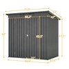 6x4ft Outdoor Storage Shed With Double Hinged Door, Metal Garden Shed Storage House With 2 Integrated Punched Vents For Lawn, Black - 3 of 4