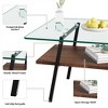 Rectangle Coffee Table, Tempered Glass Tabletop, with Metal Legs, Modern Table for Living Room - 4 of 4