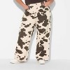 Women's High-Rise Straight Leg Pants - Wild Fable™ Brown Cow Print - 2 of 3