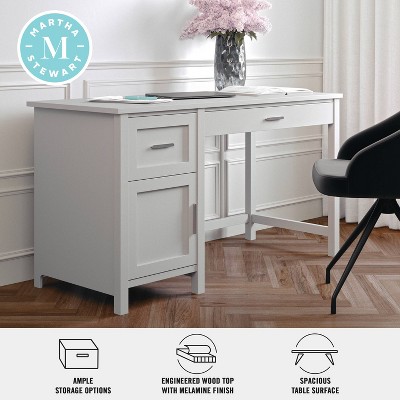 Gray Wood Home Office Desk with Drawer and Filing Cabinet