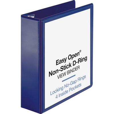 Business Source View Binder D-Ring 3" Capacity 11"x8-1/2" Navy 26976