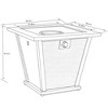 Gulches 28" 50,000 BTU Propane Fire Pit Table, Square Steel & Textilene Outdoor Fire Table with Lid/Rain Cover/Volcanic Rocks - 3 of 4