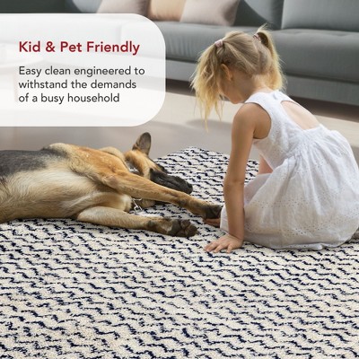 Coastal Comfort Navy Shag 8' x 10' Synthetic Area Rug