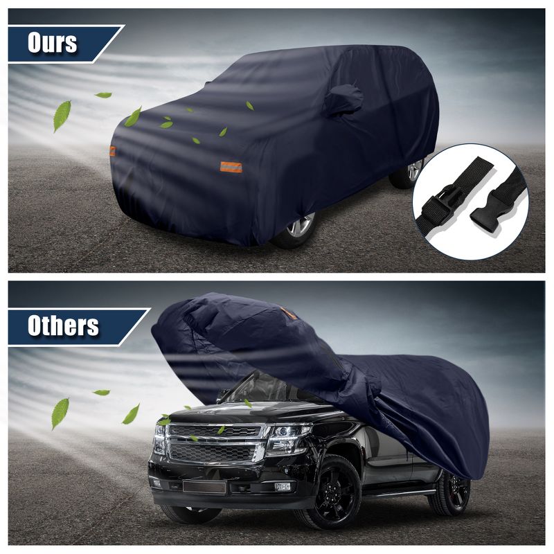 Unique Bargains SUV Car Cover for Chevrolet Tahoe 4 Door 2007-2020 Outdoor Waterproof Sun Rain Dust Wind Snow Protection, 3 of 7