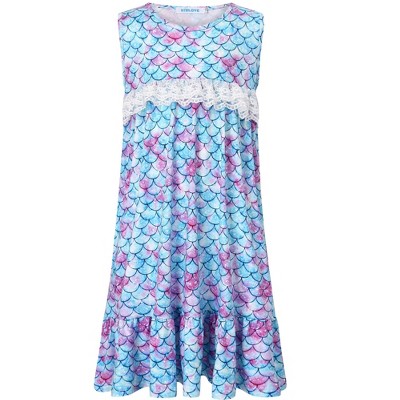 Girls Nightgowns Sleepwear Short Sleeve Pajama Dress Soft Princess Cute Sleepshirt
