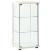 vidaXL White Storage Cabinet with Tempered Glass - Modern Book Organizer with Three Layers for Multimedia Appliances, DVDs, and Books - 2 of 4