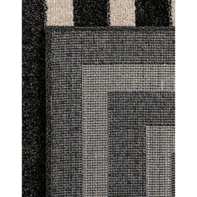 Elegant Athens Black Synthetic 5'3" x 8' Rectangular Rug