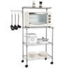 SEVOBAL Kitchen Storage Four Tier Silver Bakers Rack Microwave Stand Storage Cart with Wheels, Silver, 23.62"*14.17"*5.31" - 4 of 4