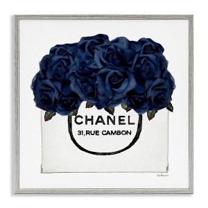 Stupell Industries Trendy Chic Navy Blue Roses, 17" x 17" - 1 of 4
