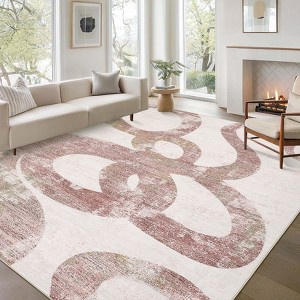 Modern Washable Area Rug Animal Snake Pattern Rug Home Decor Snake Carpet, Low Pile Non Slip Rug - 1 of 4