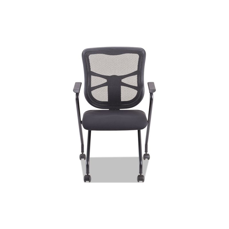 Alera Alera Elusion Mesh Nesting Chairs with Padded Arms, Supports Up to 275 lb, 18.11" Seat Height, Black, 2/Carton, 2 of 6