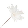 Northlight Beaded Feather Poinsettia Artificial Christmas Pick - 13.75" - White - 4 of 4