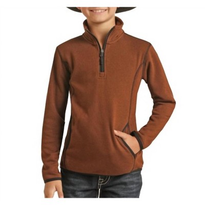 Boy's Kids Heather Knit 1/4 Zip Knit Pullover - Powder River