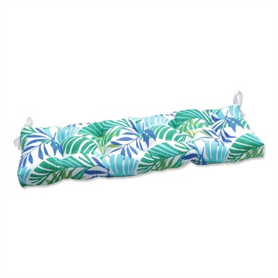 Pillow Perfect 18" x 52" Islamorada Outdoor/Indoor Blown Bench Cushion Blue/Green