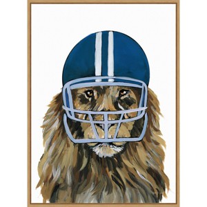 Amanti Art Football Lion by Yvette St. Amant Framed Canvas Wall Art - 1 of 4