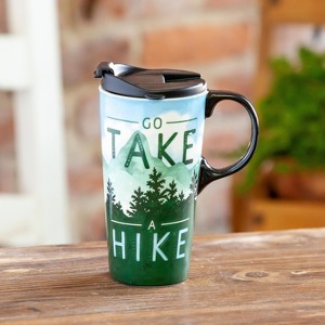 Evergreen Ceramic Travel Cup withbox 17oz. Go Take a Hike - 1 of 4