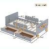 Twin/Full Platform Bed Solid Wood Bed Frame with Storage Drawers, Shelf & Hooks (No Box Spring Needed) - ModernLuxe - 4 of 4