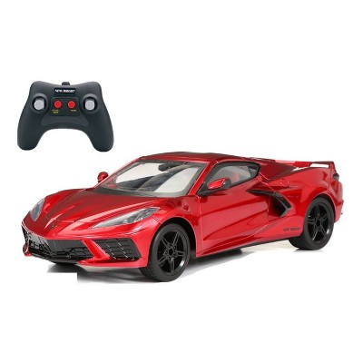 New Bright 1:8 (22") R/C Full Function USB Showcase Sportscar - Corvette C8 Torch Red