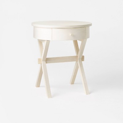 Off white end tables deals with storage