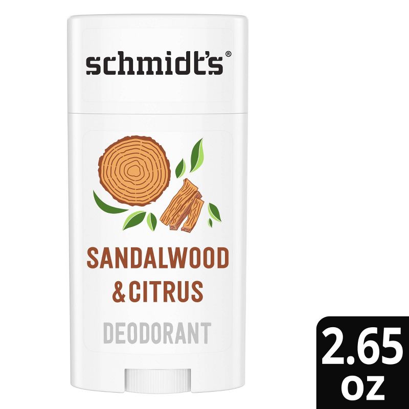 Schmidt&#39;s Sandalwood &#38; Citrus Aluminum-Free Natural Deodorant Stick - 2.65oz, 1 of 13