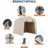 7x10FT Carport with 2 Roll-Up Doors & Vents, 240G Heavy-Duty Waterproof PE Tarp, UV-Resistant Storage Sheds for Motorcycle, Firewood & Tools - 3 of 4