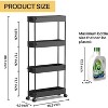 MaseiKar Slim Rolling Storage Cart 4 Tier Bathroom Organizer Mobile Shelving Unit Utility Cart Tower Rack for Kitchen Laundry Narrow Places - 4 of 4