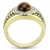 Slickblue Gold Ion Plated Stainless Steel Ring, Tiger Eye Stone, Men’s Oval Style, Topaz Color, Sizes 8–13 - 3 of 4