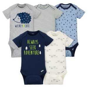 Gerber Baby Boys' 5-Pack Short-Sleeve Bodysuits - 1 of 4