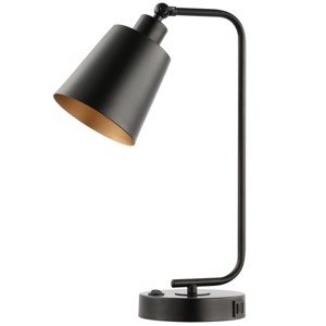 Nobel Table Lamp W/ USB Port - 17.5 Inch Height - TBL4453 - Black - Safavieh - 1 of 4