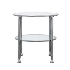 Jaymes Metal/Glass Round End Table - Silver - SEI - 1 of 4