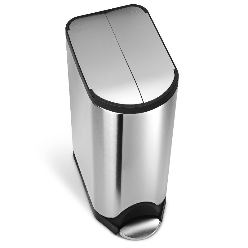 simplehuman 30L Butterfly Lid Step Kitchen Trash Can Stainless Steel, 3 of 6