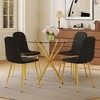 5-Piece Dining Set with Round Tempered Glass Table and 4 Armless Chairs - 3 of 4