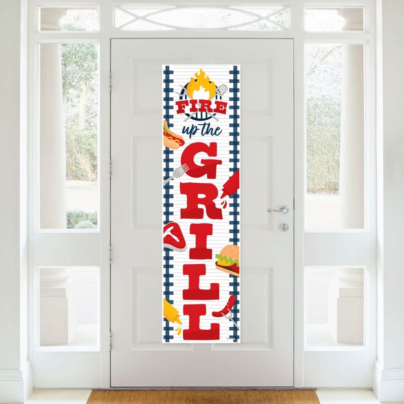 Big Dot of Happiness Fire Up the Grill - Summer BBQ Picnic Party Front Door Decoration - Vertical Banner, 3 of 9