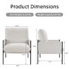 Syemin Accent Chairs Modern Upholstered Living Room Chair Comfy Recliner Chair Vanity Chair Single Sofa Reading Chair, White, 28.54"*31.3"*32.09" - 3 of 4