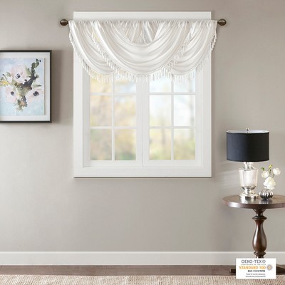 MAYEERTY Faux Silk Waterfall Embellished Valance