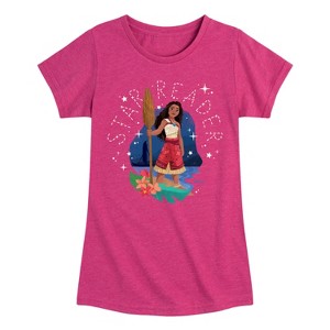 Girls' - Moana 2 - Celestial Star Reader Fitted Short Sleeve Graphic T-Shirt - 1 of 4