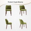 Set of 2 Linen Upholstered Dining Chairs – Wing Backrest,  Wood Legs & Thick Cushions for Kitchen, Dining, or Living Room - 2 of 4