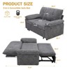 Vipbear 3-in-1 Convertible Sofa Bed,Pull Out Sleeper Sofa & Adjustable Backrest,Chenile Loveseat with Side Pocket for Living Room Tool-Free Assembly - 2 of 4